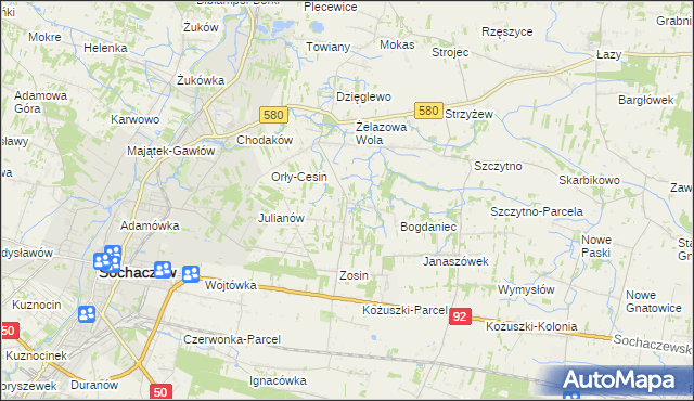 mapa Feliksów gmina Sochaczew, Feliksów gmina Sochaczew na mapie Targeo