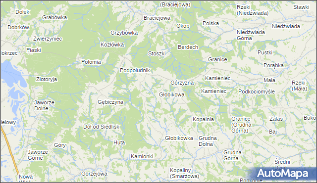 mapa Głobikowa, Głobikowa na mapie Targeo