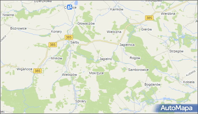 mapa Jagielno gmina Przeworno, Jagielno gmina Przeworno na mapie Targeo