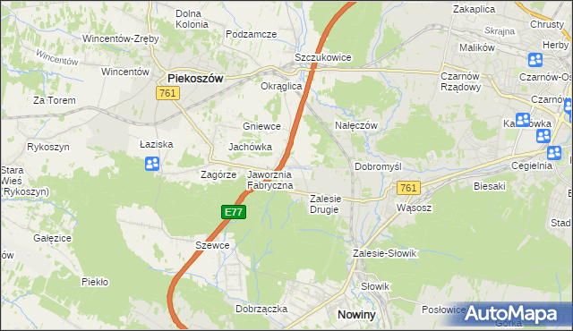 mapa Janów gmina Piekoszów, Janów gmina Piekoszów na mapie Targeo