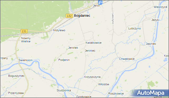 mapa Jeniniec, Jeniniec na mapie Targeo