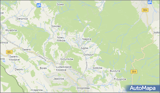 mapa Jugów, Jugów na mapie Targeo