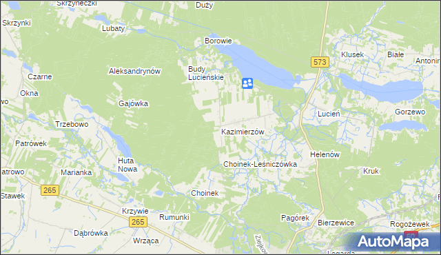 mapa Kazimierzów gmina Gostynin, Kazimierzów gmina Gostynin na mapie Targeo