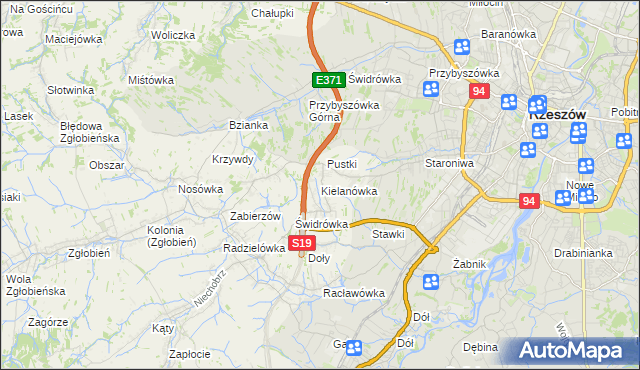 mapa Kielanówka, Kielanówka na mapie Targeo