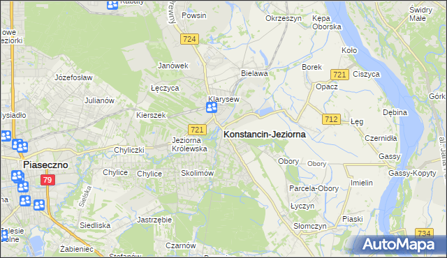 mapa Konstancin-Jeziorna, Konstancin-Jeziorna na mapie Targeo