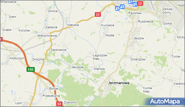 mapa Łagoszów Mały, Łagoszów Mały na mapie Targeo