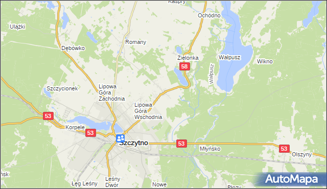 mapa Lemany gmina Szczytno, Lemany gmina Szczytno na mapie Targeo