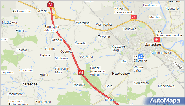 mapa Maleniska gmina Pawłosiów, Maleniska gmina Pawłosiów na mapie Targeo