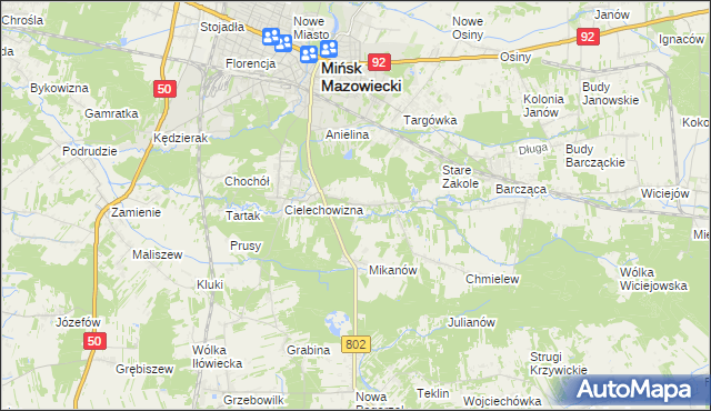 mapa Marianka gmina Mińsk Mazowiecki, Marianka gmina Mińsk Mazowiecki na mapie Targeo