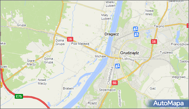 mapa Michale, Michale na mapie Targeo