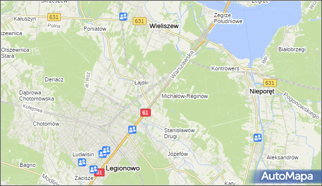 mapa Michałów-Reginów, Michałów-Reginów na mapie Targeo