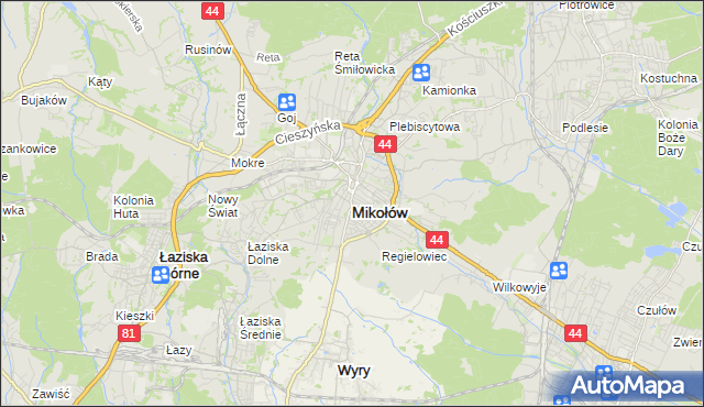 mapa Mikołów, Mikołów na mapie Targeo