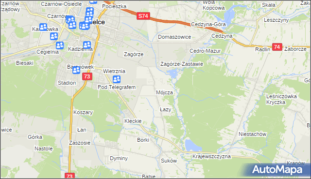 mapa Mójcza, Mójcza na mapie Targeo