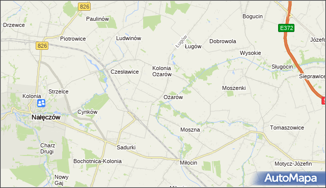 mapa Ożarów gmina Jastków, Ożarów gmina Jastków na mapie Targeo