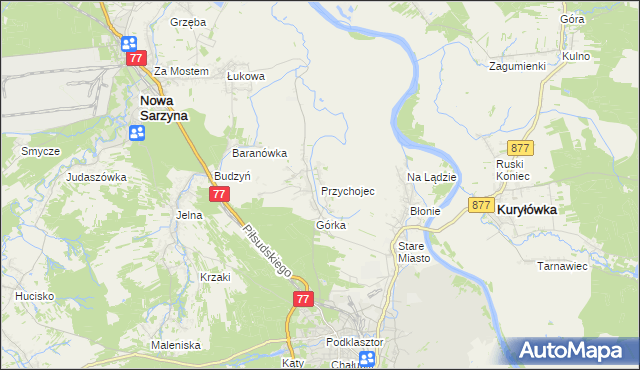 mapa Przychojec, Przychojec na mapie Targeo