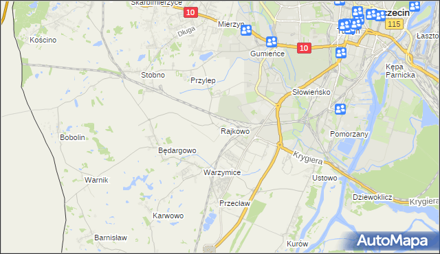 mapa Rajkowo, Rajkowo na mapie Targeo