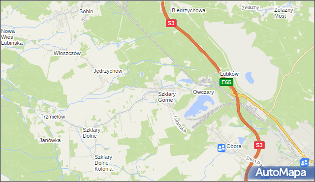 mapa Szklary Górne, Szklary Górne na mapie Targeo