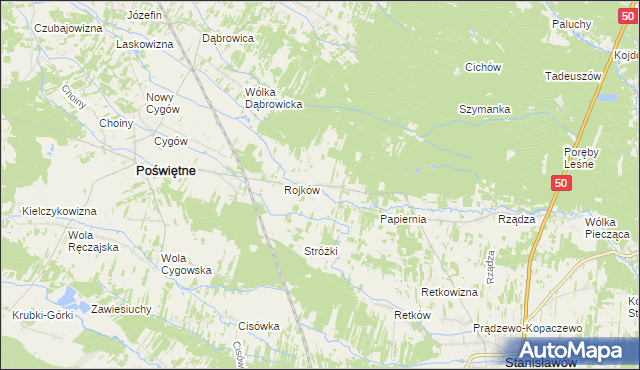 mapa Turze gmina Poświętne, Turze gmina Poświętne na mapie Targeo