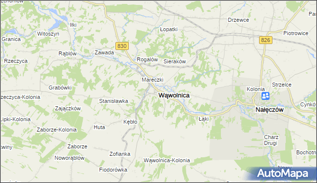 mapa Wąwolnica powiat puławski, Wąwolnica powiat puławski na mapie Targeo