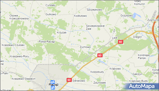 mapa Żychowo, Żychowo na mapie Targeo