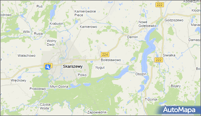 mapa Bolesławowo gmina Skarszewy, Bolesławowo gmina Skarszewy na mapie Targeo