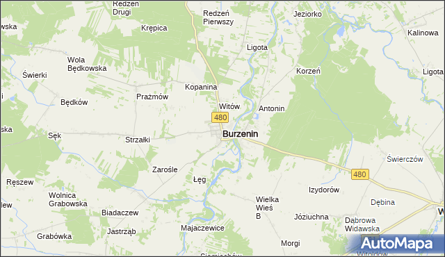 mapa Burzenin, Burzenin na mapie Targeo
