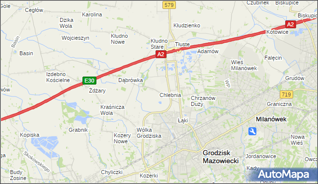 mapa Chlebnia, Chlebnia na mapie Targeo