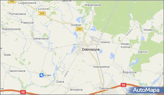 mapa Dobroszyce, Dobroszyce na mapie Targeo