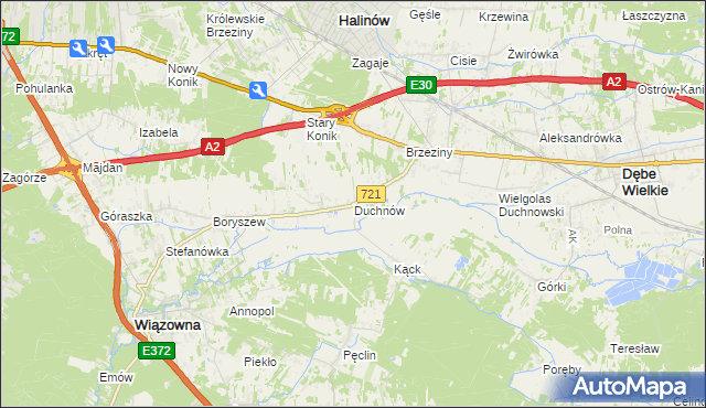 mapa Duchnów, Duchnów na mapie Targeo