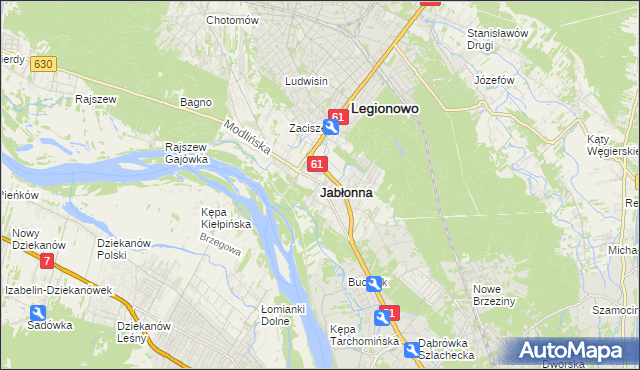 mapa Jabłonna powiat legionowski, Jabłonna powiat legionowski na mapie Targeo