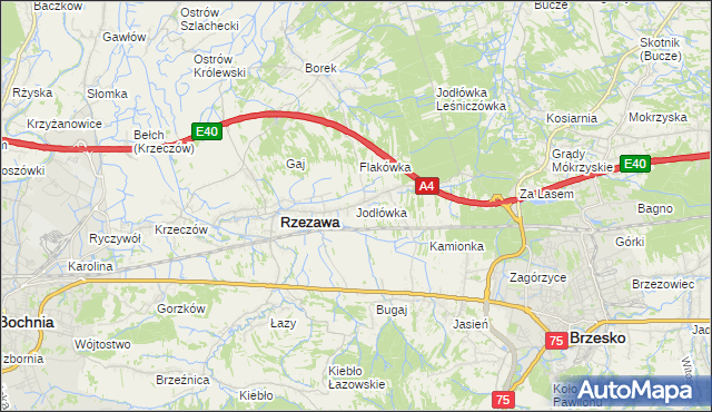 mapa Jodłówka gmina Rzezawa, Jodłówka gmina Rzezawa na mapie Targeo