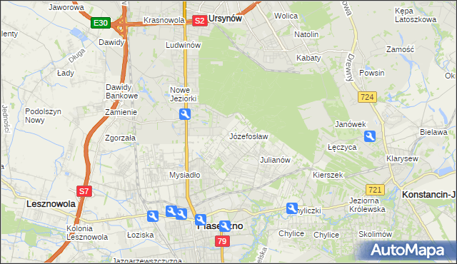 mapa Józefosław, Józefosław na mapie Targeo