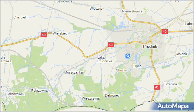 mapa Łąka Prudnicka, Łąka Prudnicka na mapie Targeo