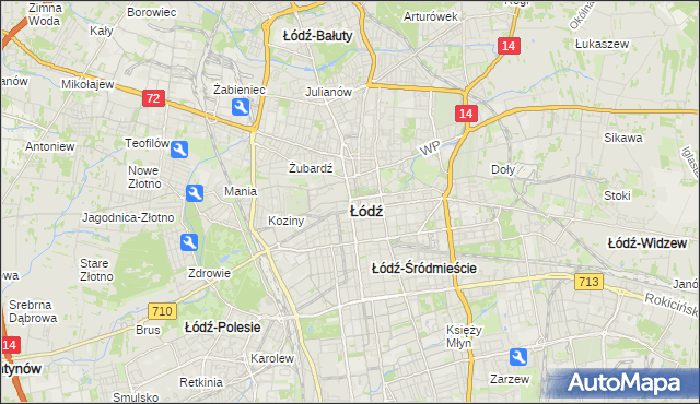 mapa Łodzi, Łódź na mapie Targeo