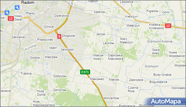 mapa Maków Nowy, Maków Nowy na mapie Targeo