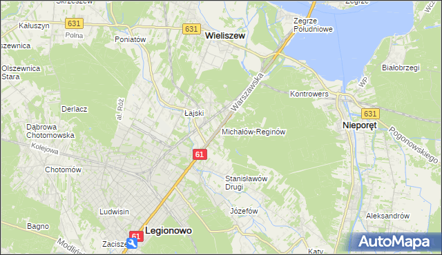 mapa Michałów-Reginów, Michałów-Reginów na mapie Targeo