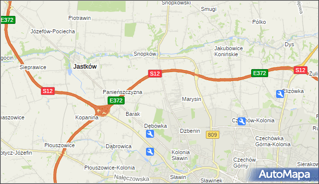 mapa Natalin gmina Jastków, Natalin gmina Jastków na mapie Targeo