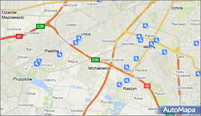 mapa Opacz-Kolonia, Opacz-Kolonia na mapie Targeo