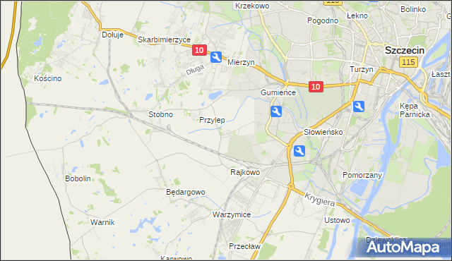 mapa Ostoja gmina Kołbaskowo, Ostoja gmina Kołbaskowo na mapie Targeo