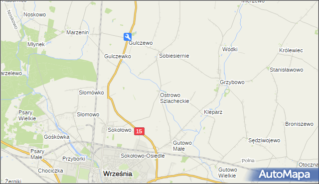 mapa Ostrowo Szlacheckie, Ostrowo Szlacheckie na mapie Targeo