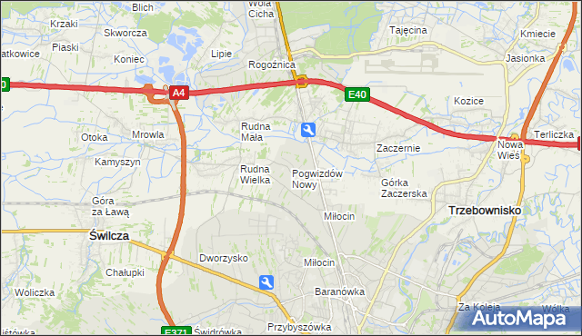 mapa Pogwizdów Nowy, Pogwizdów Nowy na mapie Targeo