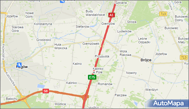 mapa Przypusta, Przypusta na mapie Targeo