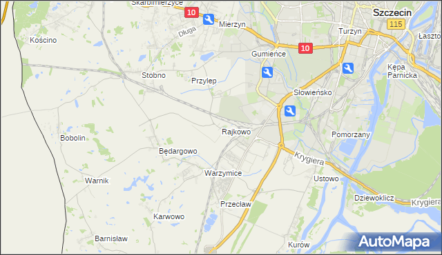 mapa Rajkowo, Rajkowo na mapie Targeo