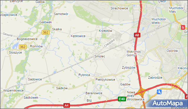mapa Smolec, Smolec na mapie Targeo