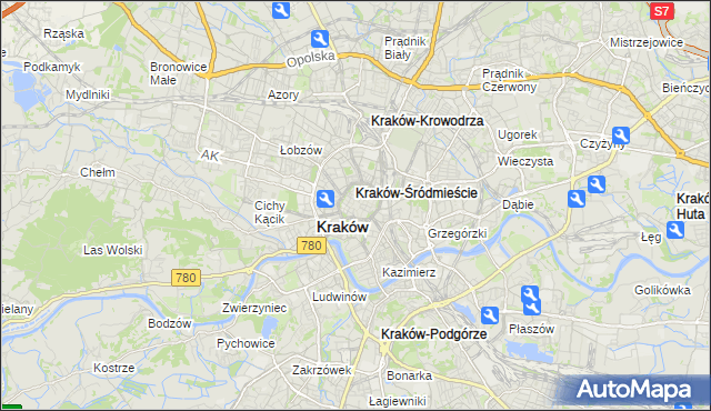 mapa Stare Miasto gmina Kraków, Stare Miasto gmina Kraków na mapie Targeo