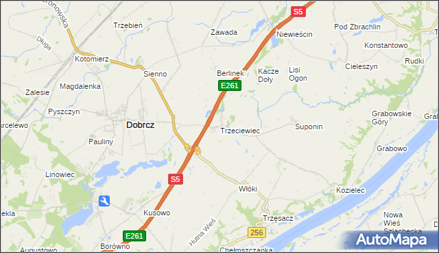 mapa Trzeciewiec, Trzeciewiec na mapie Targeo