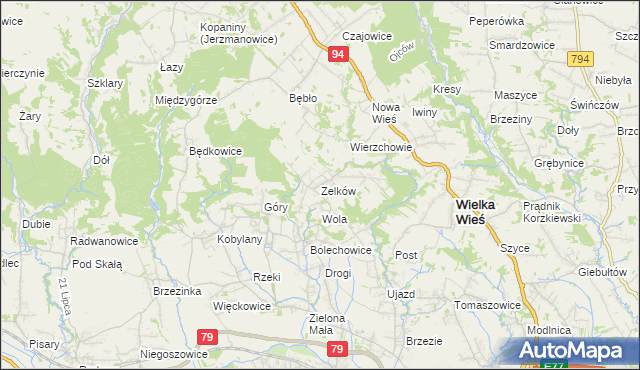 mapa Zelków, Zelków na mapie Targeo