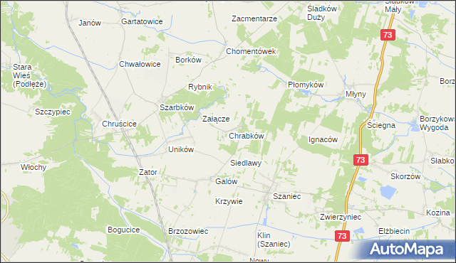 mapa Chrabków, Chrabków na mapie Targeo