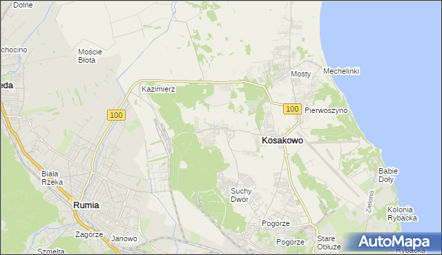 mapa Dębogórze, Dębogórze na mapie Targeo