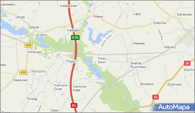 mapa Nowy Dwór gmina Kowalewo Pomorskie, Nowy Dwór gmina Kowalewo Pomorskie na mapie Targeo